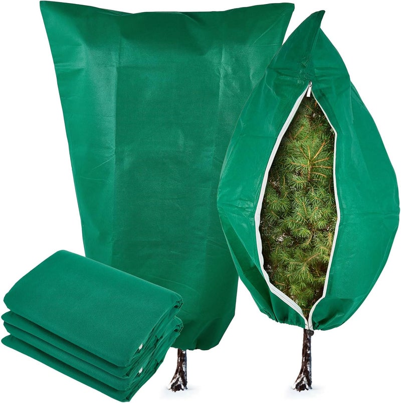 YATHO Plant Covers Freeze Protection 2 Packs 31.5" W X 47.3" H Thicker Large Outdoor Winter Frost Cloths Blankets with Zipper Drawstring, Reusable Garden Tree Cover Bags for Fruit Tree Shrub Potted - Image 1